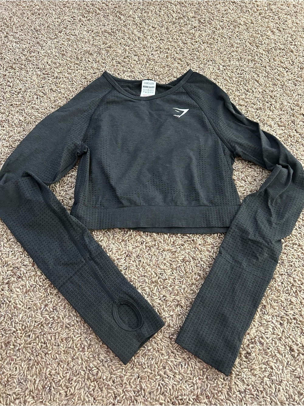 Gymshark Black Cropped Seamless Long-Sleeve Top